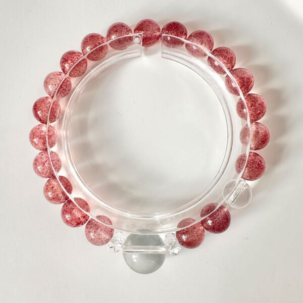 Clear Quartz x Strawberry Quartz｜Purify & Attract｜Glacial Berry Energy Bracelet(A1015)