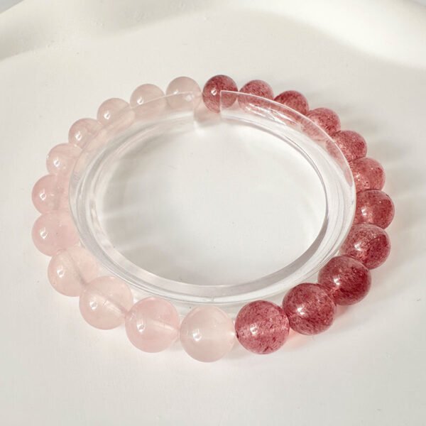 Rose Quartz x Strawberry Quartz｜Double Love Power｜Honeyed Heart Chakra Bracelet(A1019) - Image 2