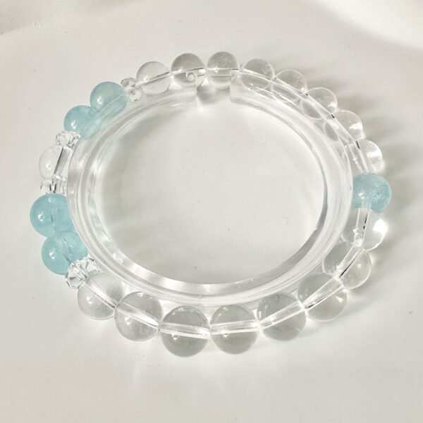 Clear Quartz x Aquamarine｜Purify & Empower｜Glacial Ocean Energy Bracelet(A1020) - Image 2