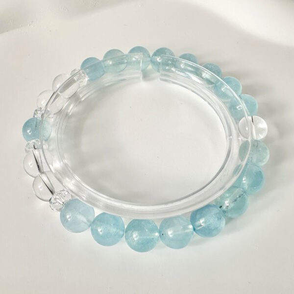 Clear Quartz x Aquamarine｜Purify & Empower｜Glacial Ocean Energy Bracelet(A1021) - Image 2
