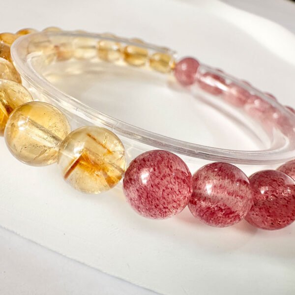 Citrine x Strawberry Quartz｜Wealth & Love｜Solar Sweetheart Energy Bracelet(A1018) - Image 3