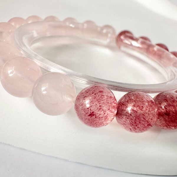 Rose Quartz x Strawberry Quartz｜Double Love Power｜Honeyed Heart Chakra Bracelet(A1019) - Image 3