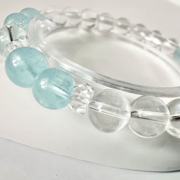Clear Quartz x Aquamarine｜Purify & Empower｜Glacial Ocean Energy Bracelet(A1020) - Image 3
