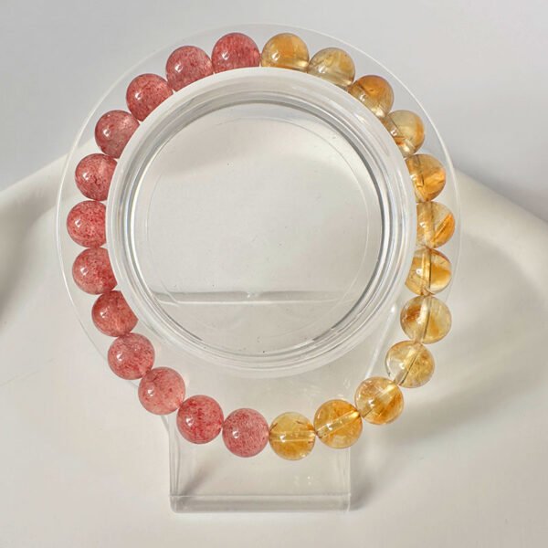 Citrine x Strawberry Quartz｜Wealth & Love｜Solar Sweetheart Energy Bracelet(A1018) - Image 4