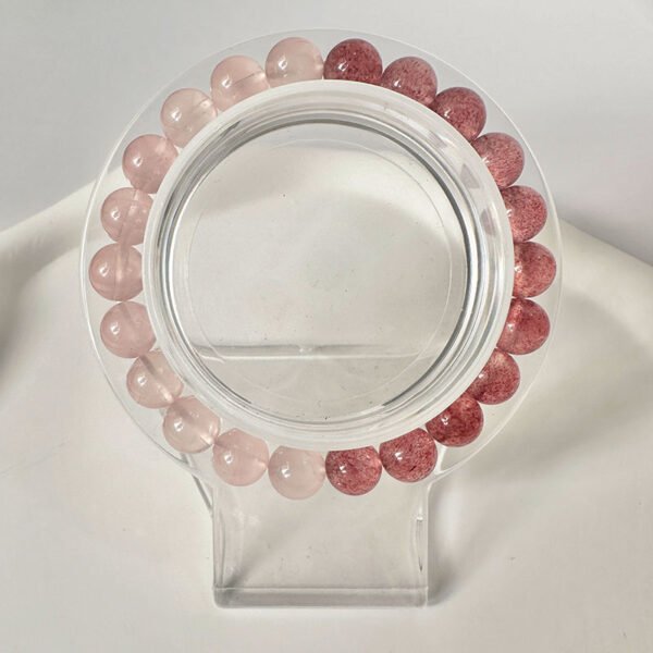 Rose Quartz x Strawberry Quartz｜Double Love Power｜Honeyed Heart Chakra Bracelet(A1019) - Image 4